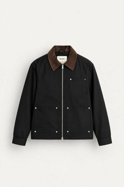 Erkek Heritage Yaka Detaylı Ceket Si̇yah - XL