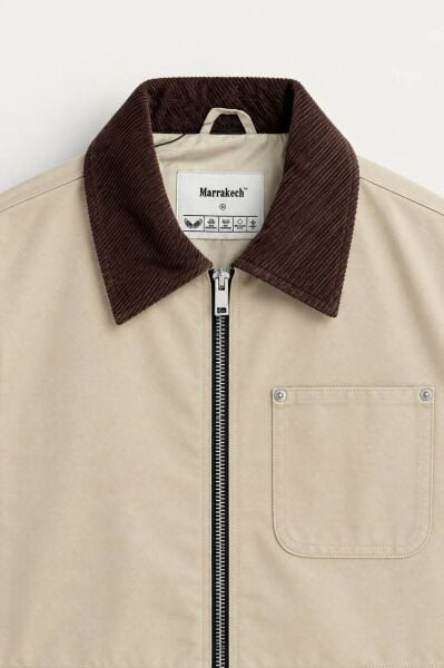 Erkek Heritage Yaka Detaylı Ceket Bej - XL
