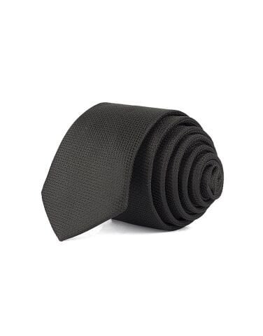 Erkek Siyah Armürlü Mendilli Kravat Siyah