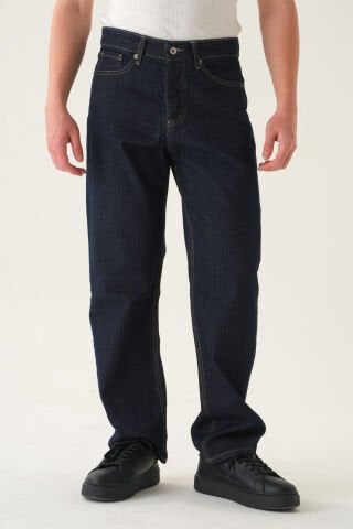 Normal Bel Lacivert Baggy Jean | Bol Kesim Erkek Kot Pantolon L