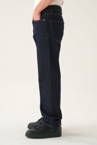 Normal Bel Lacivert Baggy Jean | Bol Kesim Erkek Kot Pantolon L