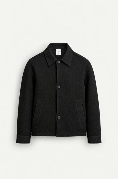 Erkek Kaşe Ceket Si̇yah - XL