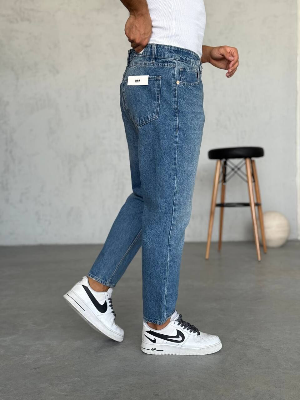 Erkek Boyfriend Kısa Paça Normal Bel Kot Pantolon 36