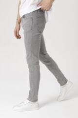 Erkek Slim Fit Gri Likralı Kot Pantolon Siyah - 34