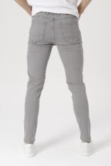 Erkek Slim Fit Gri Likralı Kot Pantolon