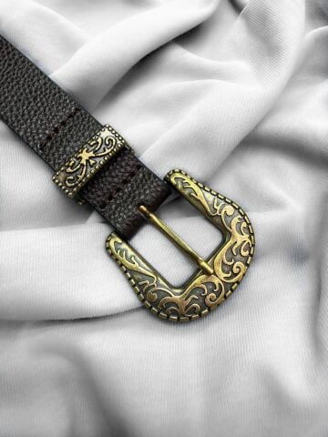 Erkek İnce Kemer Ucu Demirli Old Money L