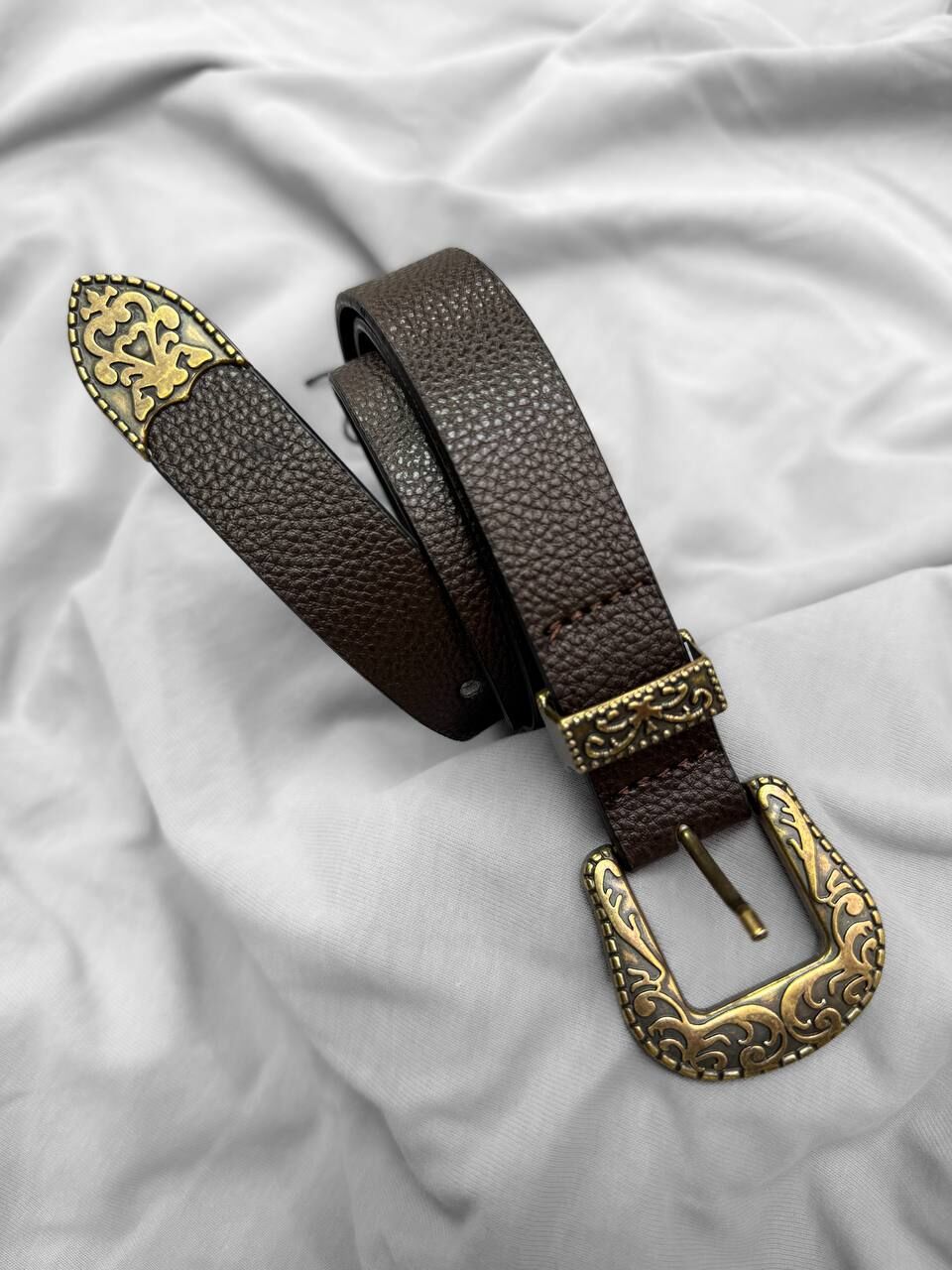 Erkek İnce Kemer Ucu Demirli Old Money