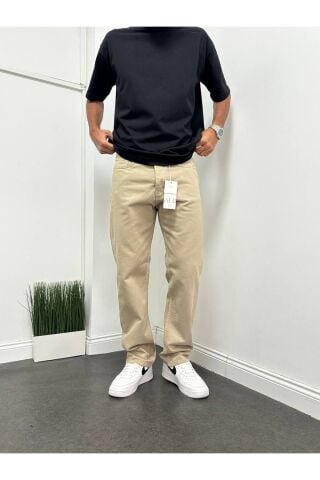 Erkek Asit Yıkama Mavi Baggy Pantolon Hardal - 32