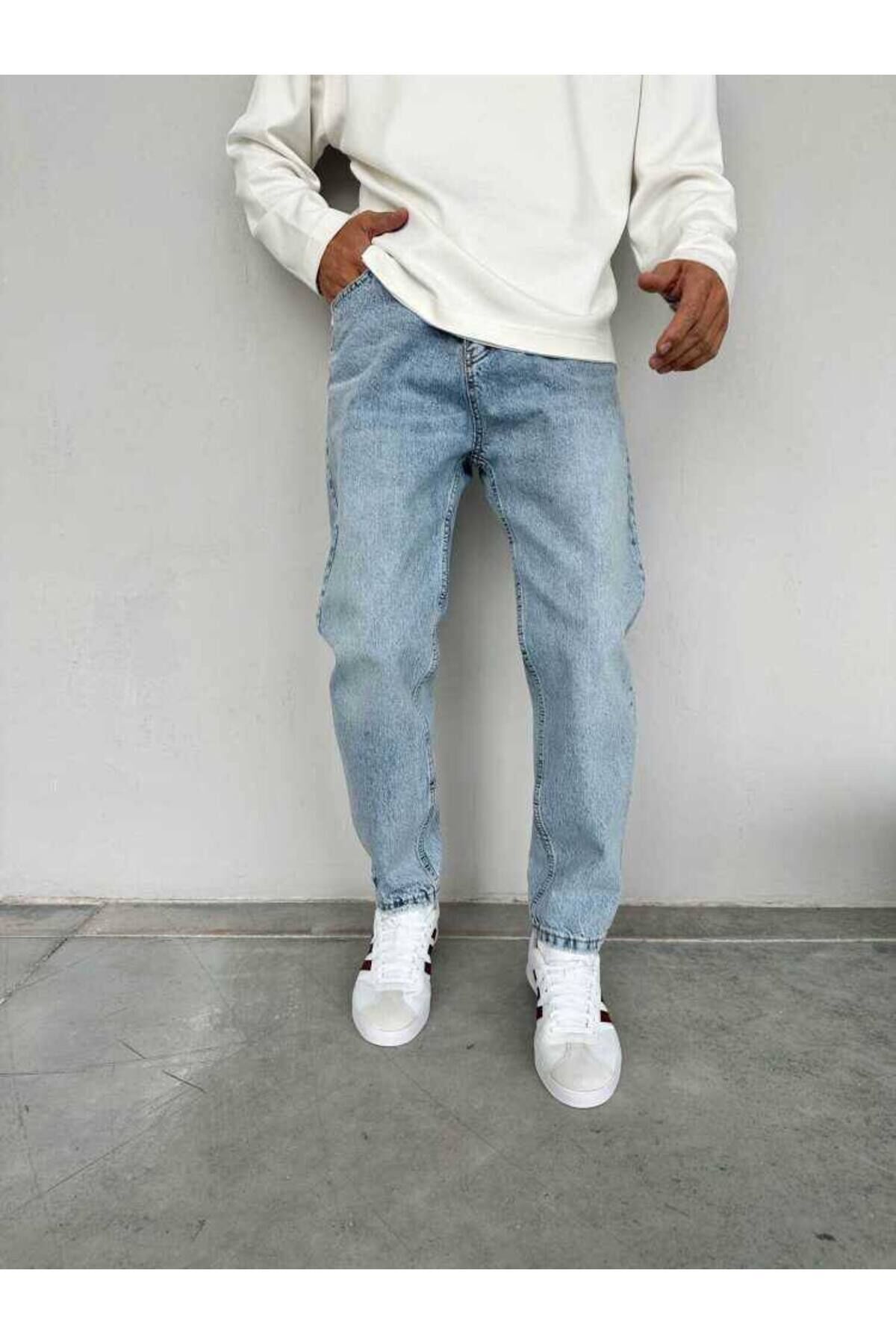 Erkek Rahat Kalıp Boyfriend Kot Pantolon Kar Yıkama - 33