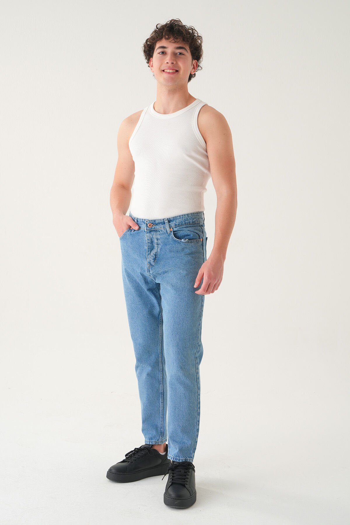 Normal Bel Boyfriend Jean | Bol Kesim Erkek Kot Pantolon