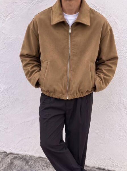 Erkek Bomber Süet Regular Fit Ceket Taba - XL