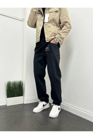 Erkek Asit Yıkama Mavi Baggy Pantolon Si̇yah - 33