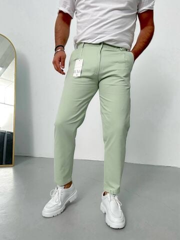 Erkek Slim Fit Dar Tek Pileli Kumaş Pantolon XL