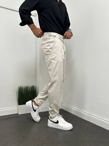 Erkek Slim Fit Tek Pileli Kumaş Pantolon 34