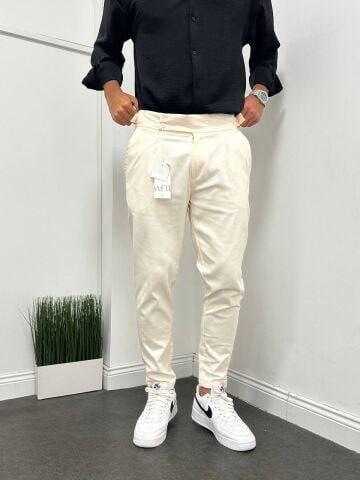 Erkek Tek Pileli Slim Fit Kumaş Pantolon 32
