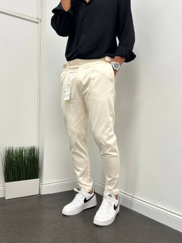 Erkek Tek Pileli Slim Fit Kumaş Pantolon 32