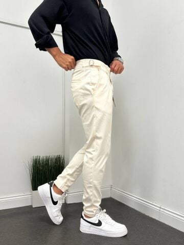 Erkek Tek Pileli Slim Fit Kumaş Pantolon 32
