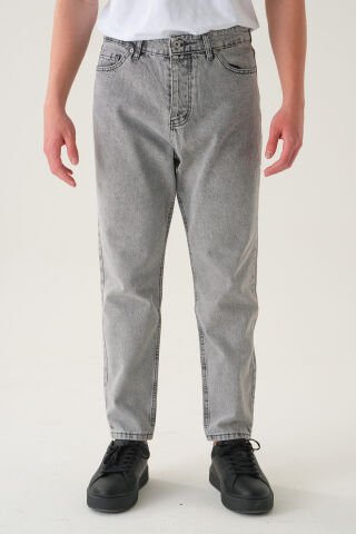 Normal Bel Boyfriend Jean | Bol Kesim Erkek Kot Pantolon Gri - 30
