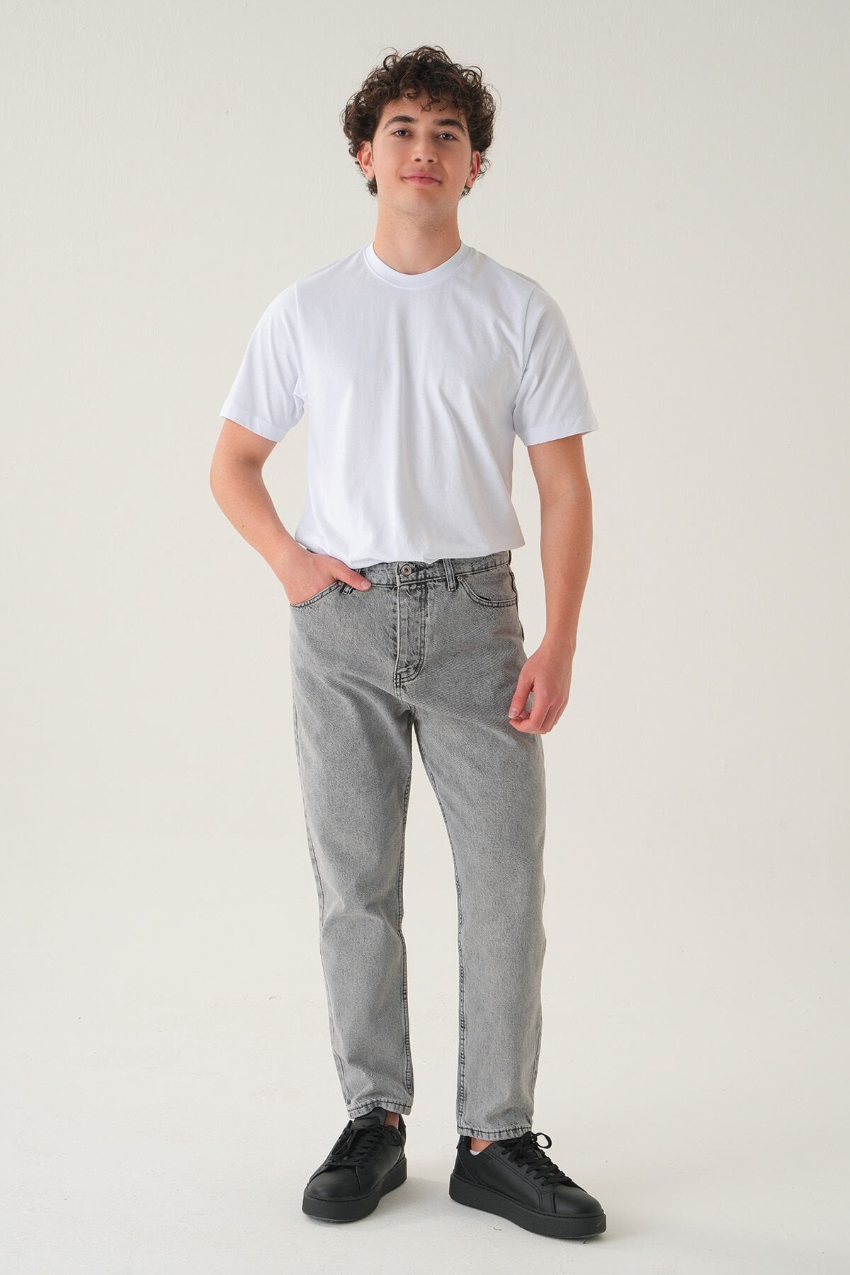 Normal Bel Boyfriend Jean | Bol Kesim Erkek Kot Pantolon Gri - 29