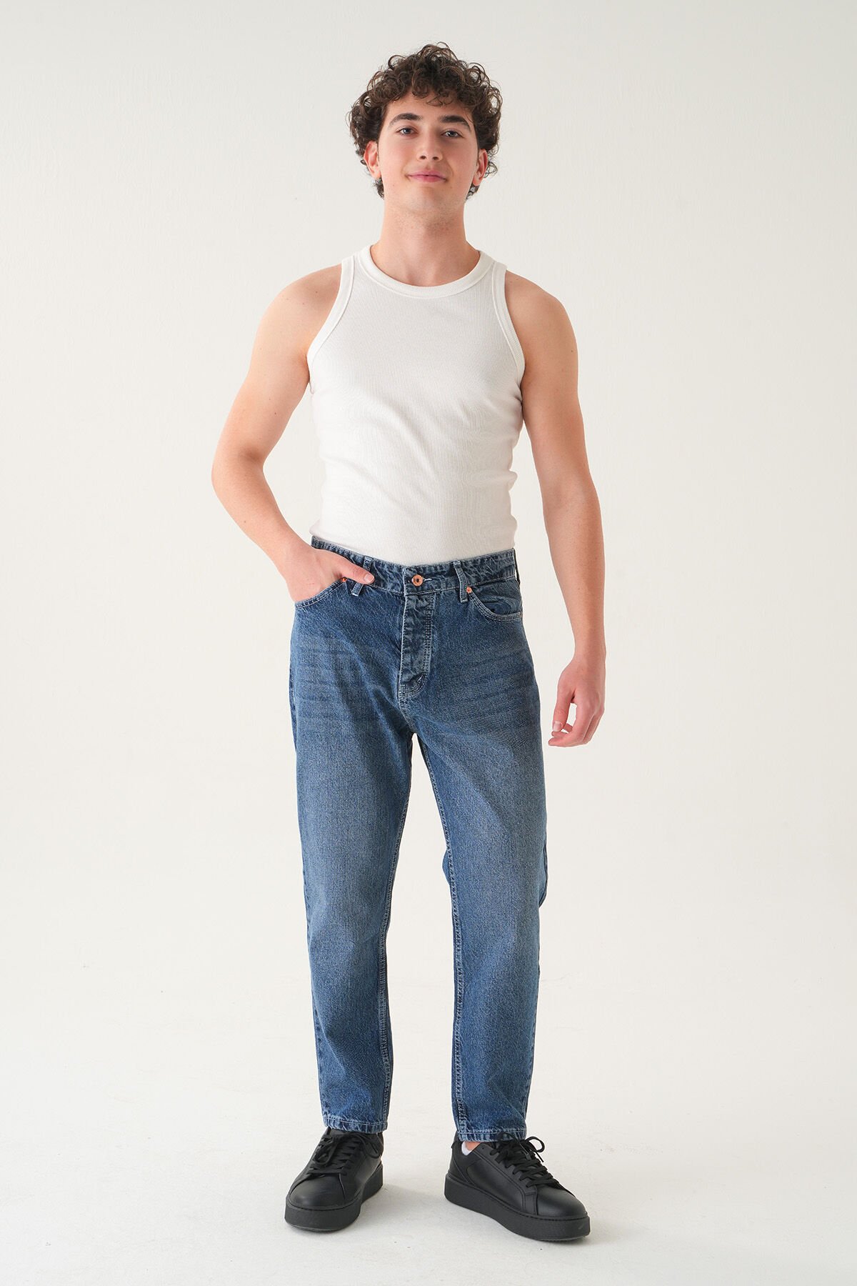 Normal Bel Detaylı Boyfriend Jean | Bol Kesim Erkek Kot Pantolon 36