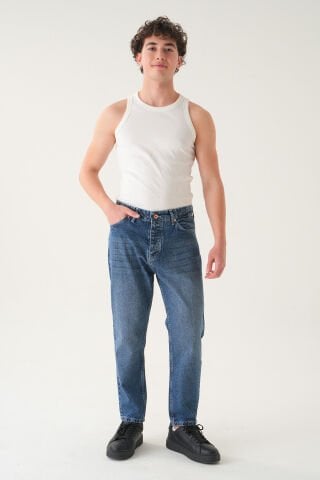 Normal Bel Detaylı Boyfriend Jean | Bol Kesim Erkek Kot Pantolon 36