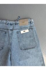 Erkek Baggy Geniş Uzun Kot Kemerli Yüksek Bel Denim Jeans Kot Pantolon