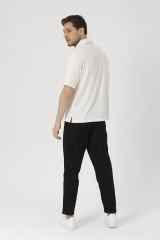 Erkek Rahat Kalıp Boyfriend Yüksek Bel Pantolon Siyah - 36