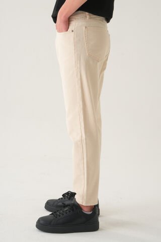 Normal Bel Boyfriend Jean | Bol Kesim Erkek Kot Pantolon Krem - 36