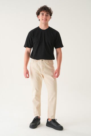 Normal Bel Boyfriend Jean | Bol Kesim Erkek Kot Pantolon Krem - 29