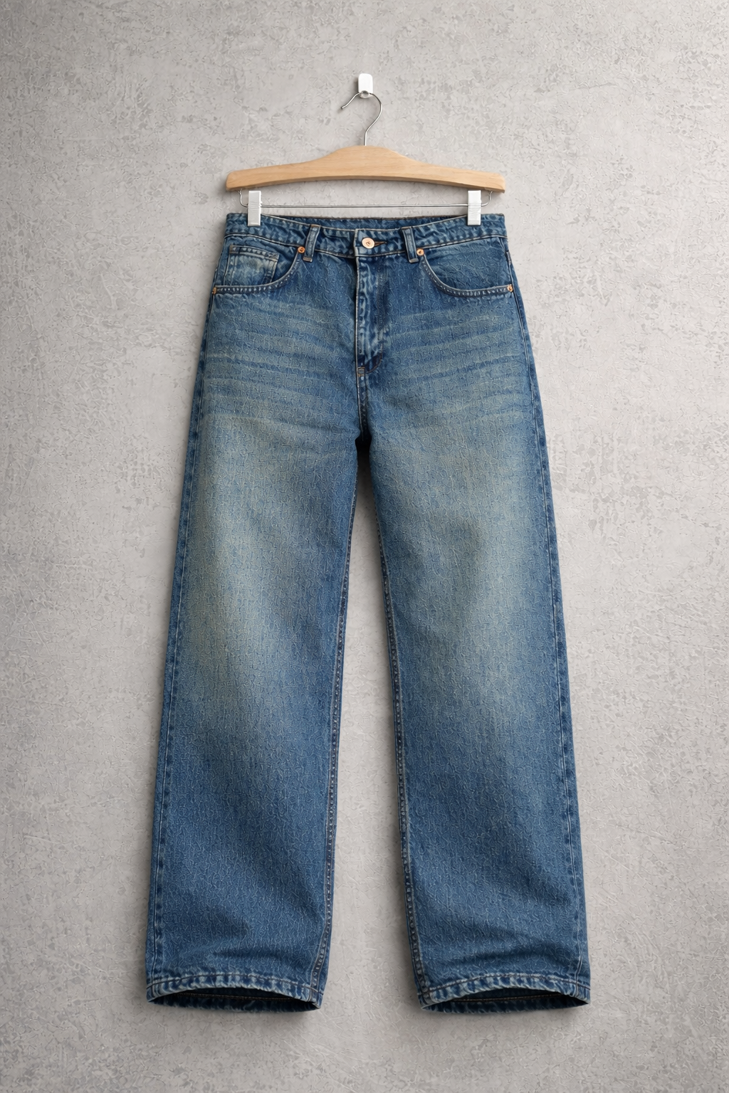 Erkek Baggy Geniş Normal Bel Kot Pantolon