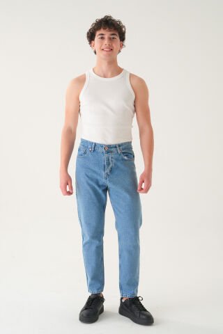 Normal Bel Boyfriend Jean | Bol Kesim Erkek Kot Pantolon Mavi̇ - 31
