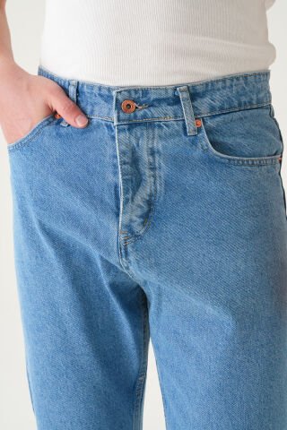 Normal Bel Boyfriend Jean | Bol Kesim Erkek Kot Pantolon Mavi̇ - 31