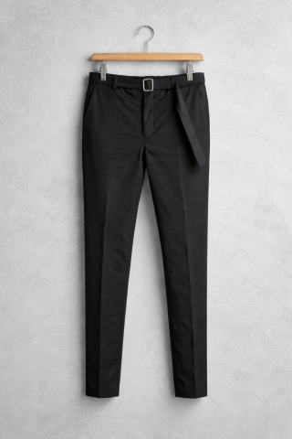 ERKEK TOKALI SLİM FİT SİYAH KUMAŞ PANTOLON
