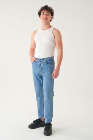 Normal Bel Boyfriend Jean | Bol Kesim Erkek Kot Pantolon Mavi̇ - 29