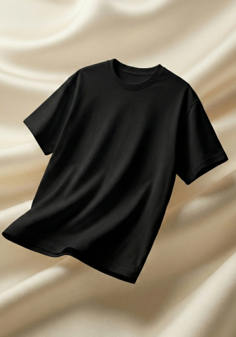 Siyah Premium Oversize Basic T-shirt Gambocci Essential Siyah - 2XL