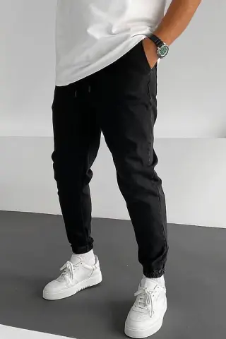 Erkek Paçası Lastikli Jogger Pantolon L
