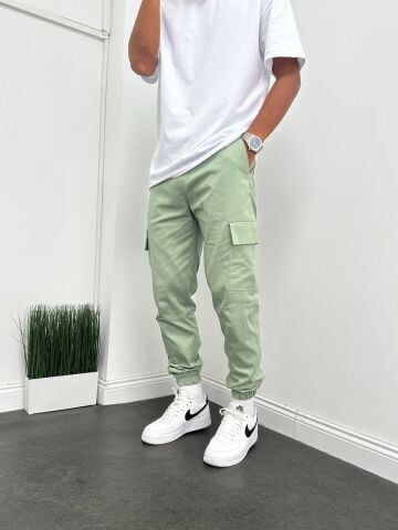 Erkek Paça Lastikli Kargo Cep İpli Jogger Pantolon XL