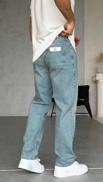 Erkek Denim Taşlamalı Kot Pantolon L