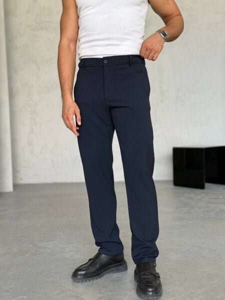 Erkek Regular Fit Kumaş Pantolon Laci̇vert - XL