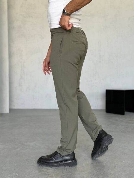 Erkek Regular Fit Kumaş Pantolon Haki̇ - XL