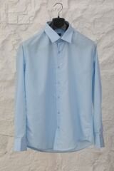 Erkek Mavi Slim Fit Klasik Gömlek Mavi - M