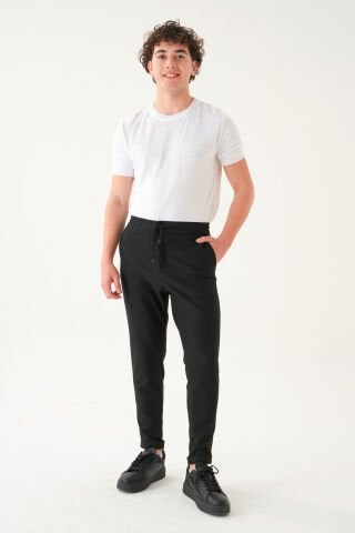 Lastikli İpli Bel Pileli Kumaş | Slim Fit Erkek Pantolon