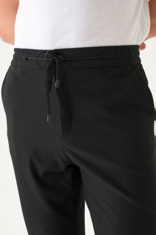 Lastikli İpli Bel Pileli Kumaş | Slim Fit Erkek Pantolon