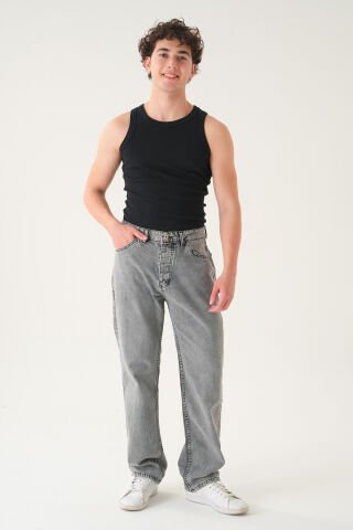 Normal Bel Baggy Jean | Bol Kesim Erkek Kot Pantolon Gri̇ - 29