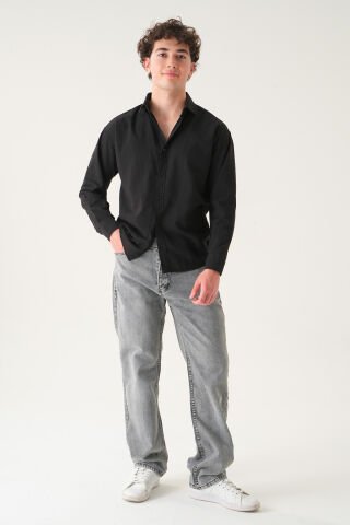 Normal Bel Baggy Jean | Bol Kesim Erkek Kot Pantolon Gri̇ - 33