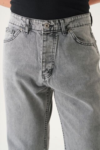 Normal Bel Baggy Jean | Bol Kesim Erkek Kot Pantolon Gri̇ - 33