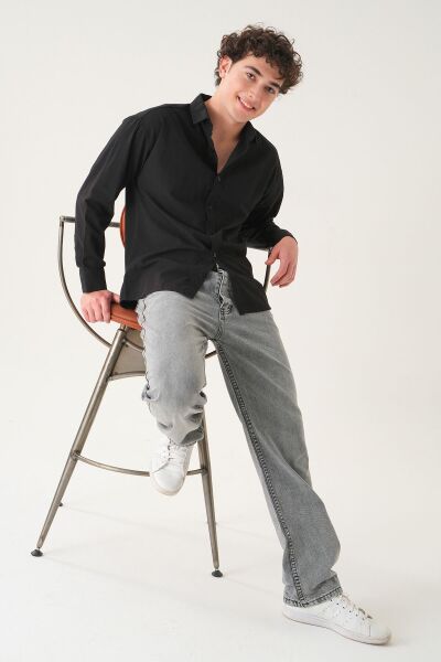 Normal Bel Baggy Jean | Bol Kesim Erkek Kot Pantolon Gri̇ - 36