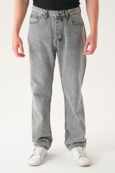 Normal Bel Baggy Jean | Bol Kesim Erkek Kot Pantolon Gri̇ - 36