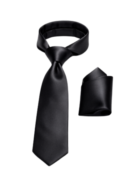 Unisex Saten İnce Kravat Si̇yah