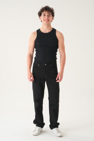 Normal Bel Baggy Jean | Bol Kesim Erkek Kot Pantolon Si̇yah - 36